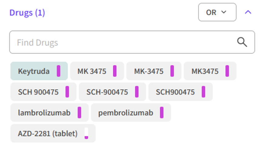 Citeline Trials filter Drugs.png