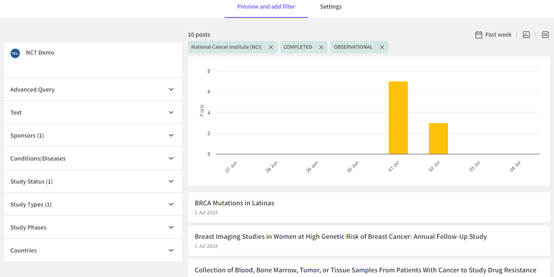 ClinicalTrials - Preview and filter page.png