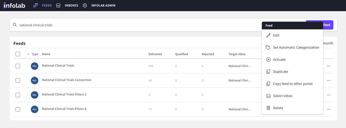 ClinicalTrials - Manage feeds menu.png