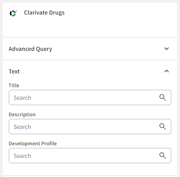 Clarivate Drugs Text filter.png