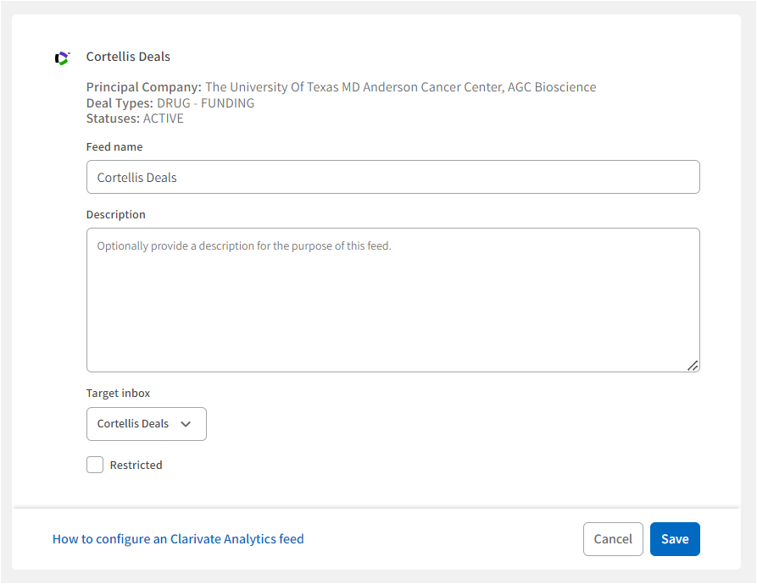 Clarivate Deals - Settings page.png