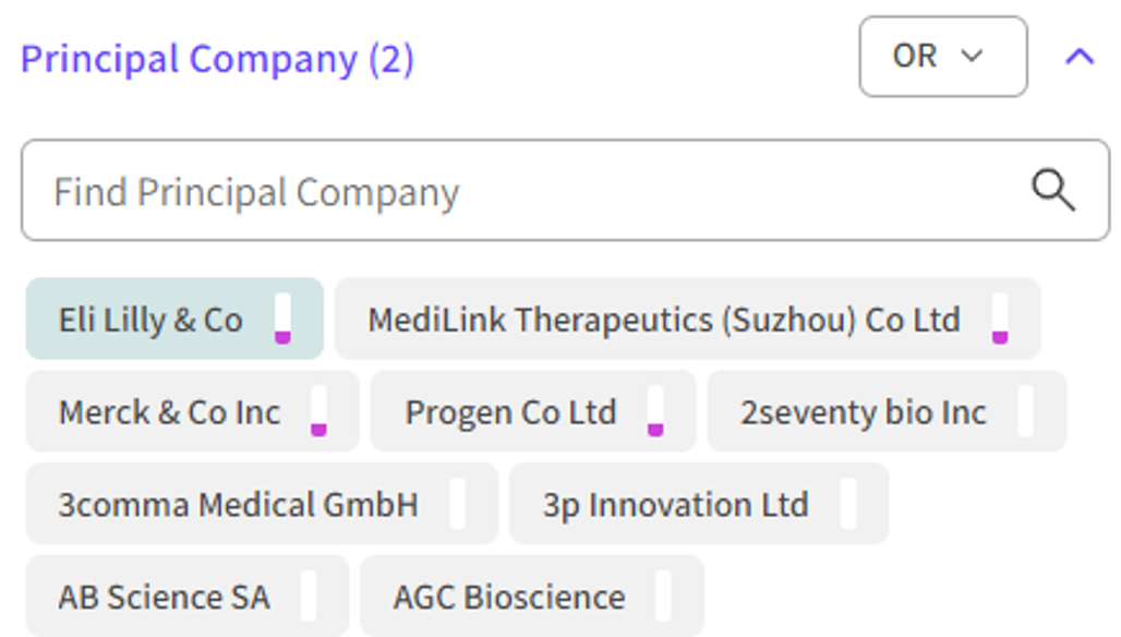 Clarivate Deals - Filter Principlat Company.png