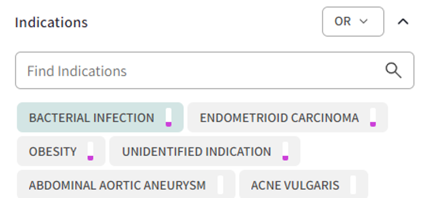 Clarivate Deals - Filter Indications.png