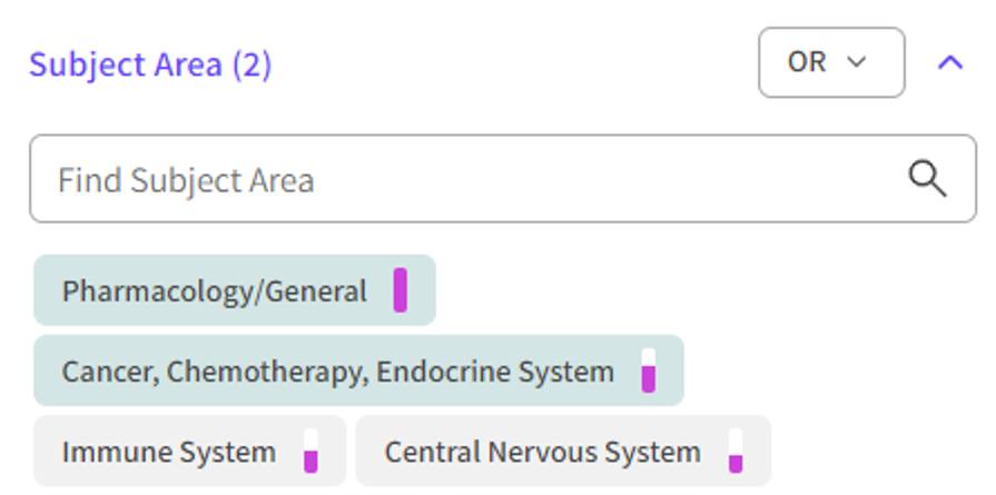 Clarivate Literature - Filter Subject Area.png