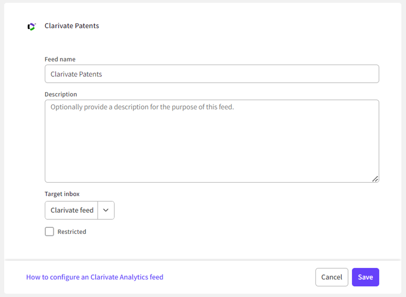 Clarivate Patents - Settings page.png